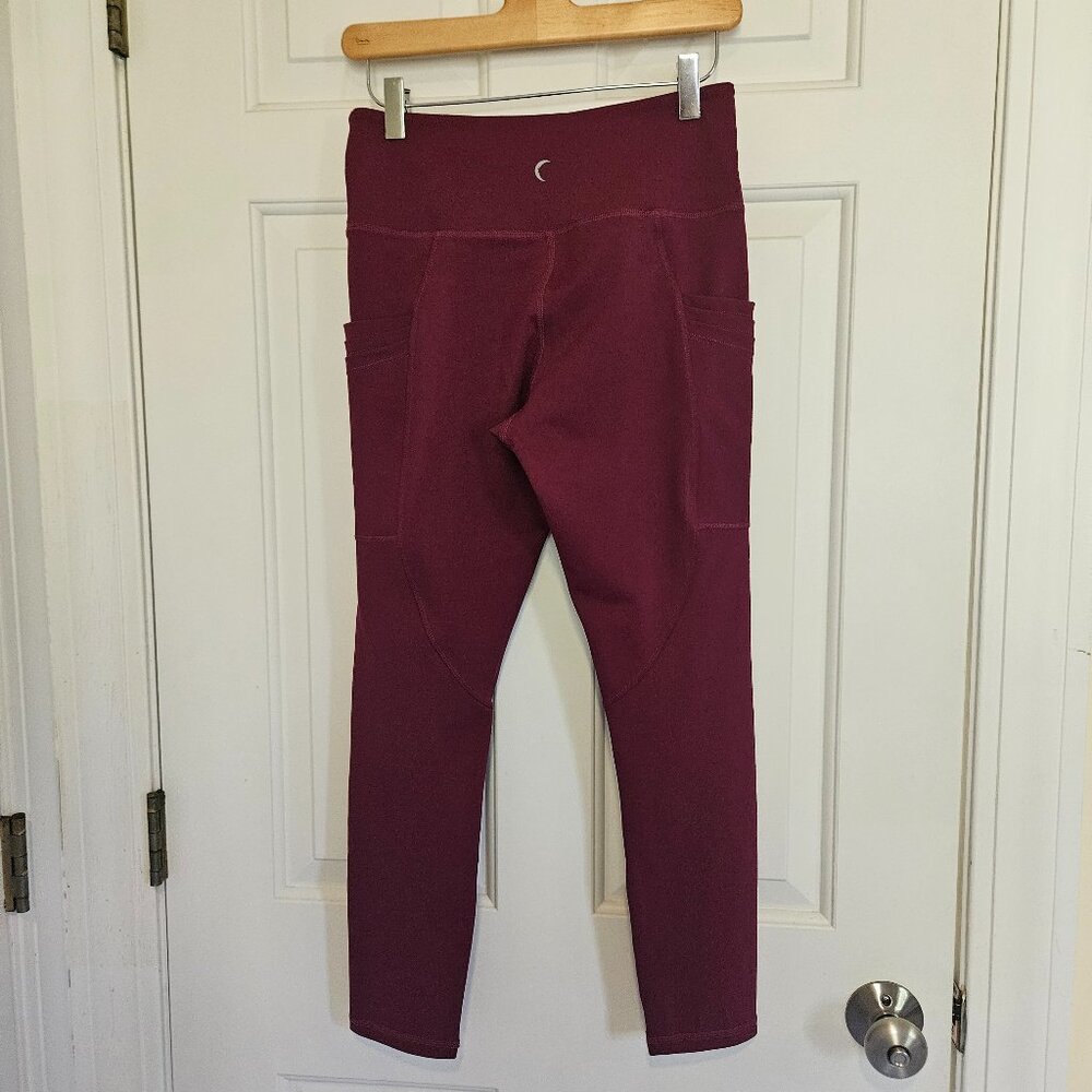 Zyia Active Womens Triple Pocket Light n Tight Hi-Rise Ankle Leggings, Plum, 4-6